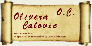 Olivera Ćalović vizit kartica